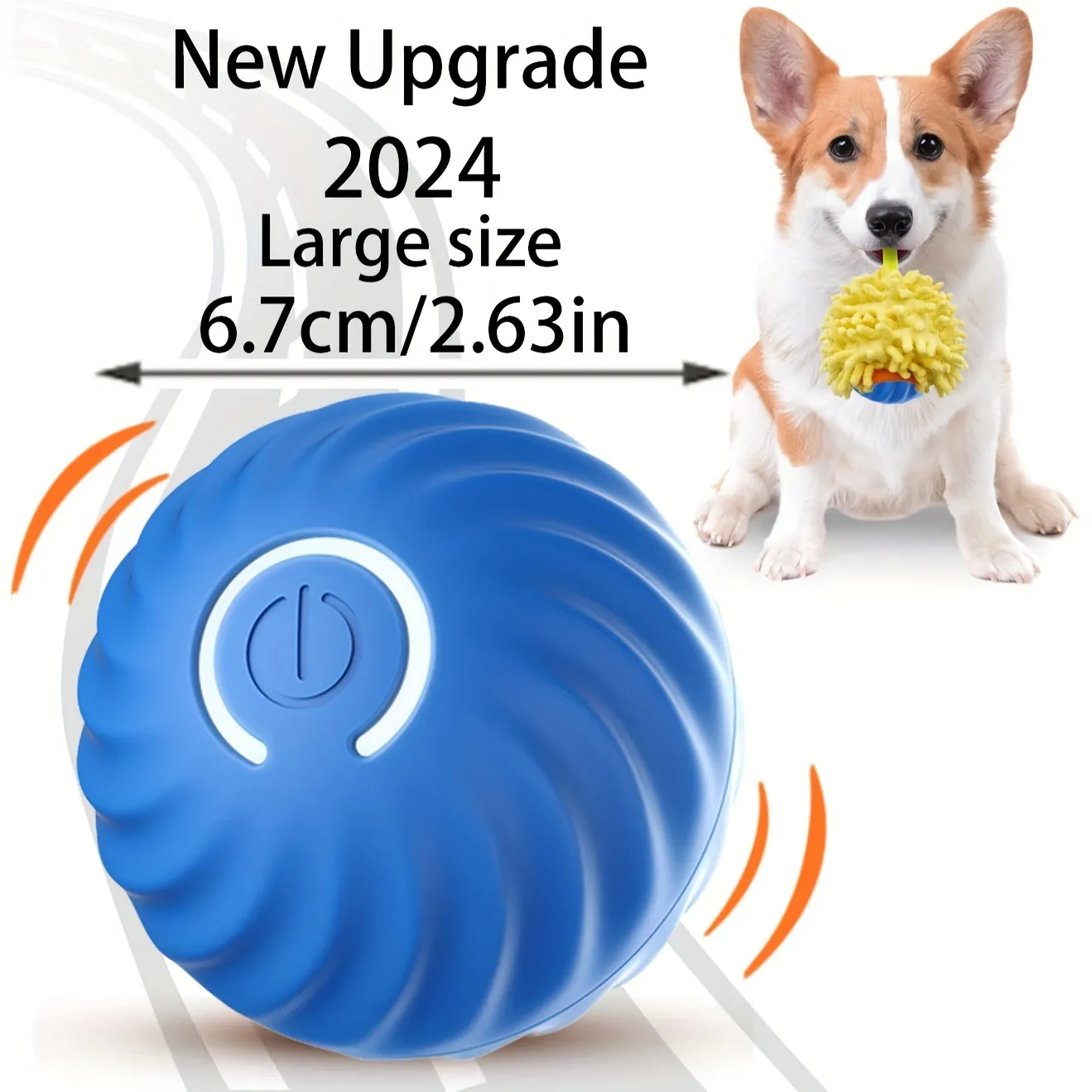 USB Rechargeable Motion Activated Bouncing Ball Toy For Small 