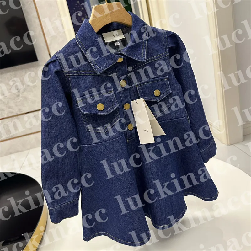 Big Girls Denim Long Sleeve Dress Fashion Designer Winter Dresses