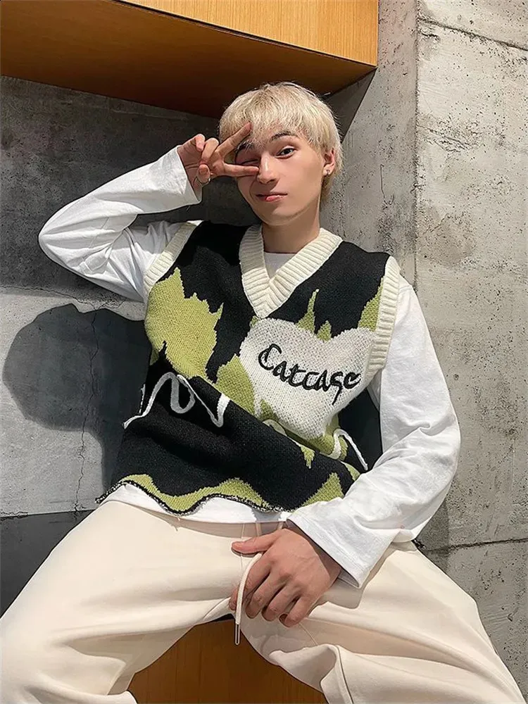 RANDEBOO - 新品タグ付き　RANDEBOO Silhouette knit vest DHgate.com:Unisex Colorblock Oversized Knit Sweater Vest