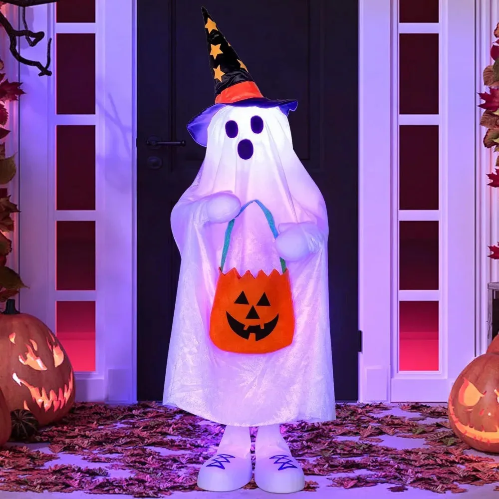 Statues Fantômes Halloween - 2 Pièces Mignonnes Et Effrayantes En PVC - Déco Intérieur/extérieur - 7,69 Cm - 5