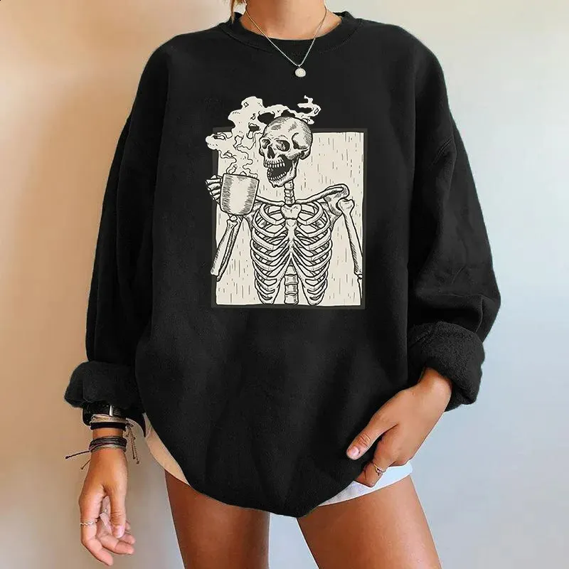 Women's Cozy Plush Halloween Sweatshirt - Autumn Winter Long Sleeve Sweater