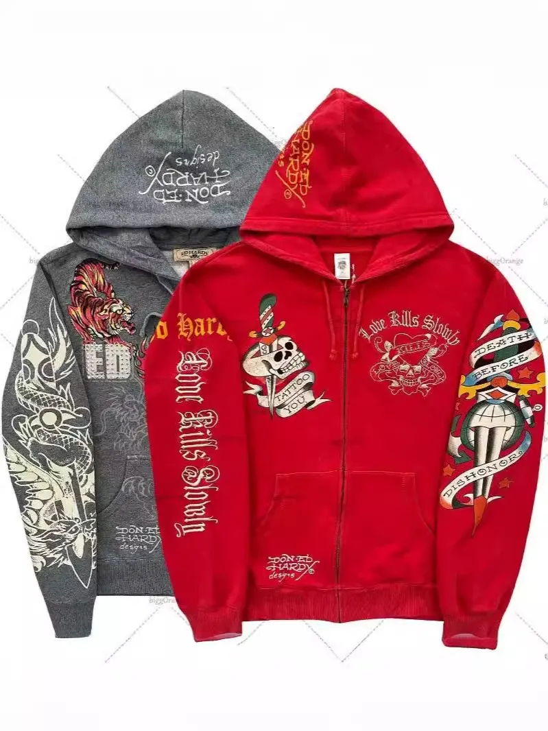 Graphic Y2k Skeleton Embroidery Designer Hoodie Streetwear