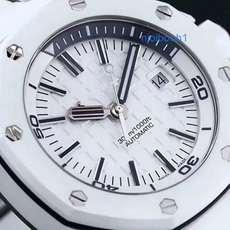 Mecanique Automatique Watch Luxury FedEx Expedition FedEx Watch Offshore 15707 Rare White Ceramic Material Automatic Mecanical Mens 42mm Cal Py4n