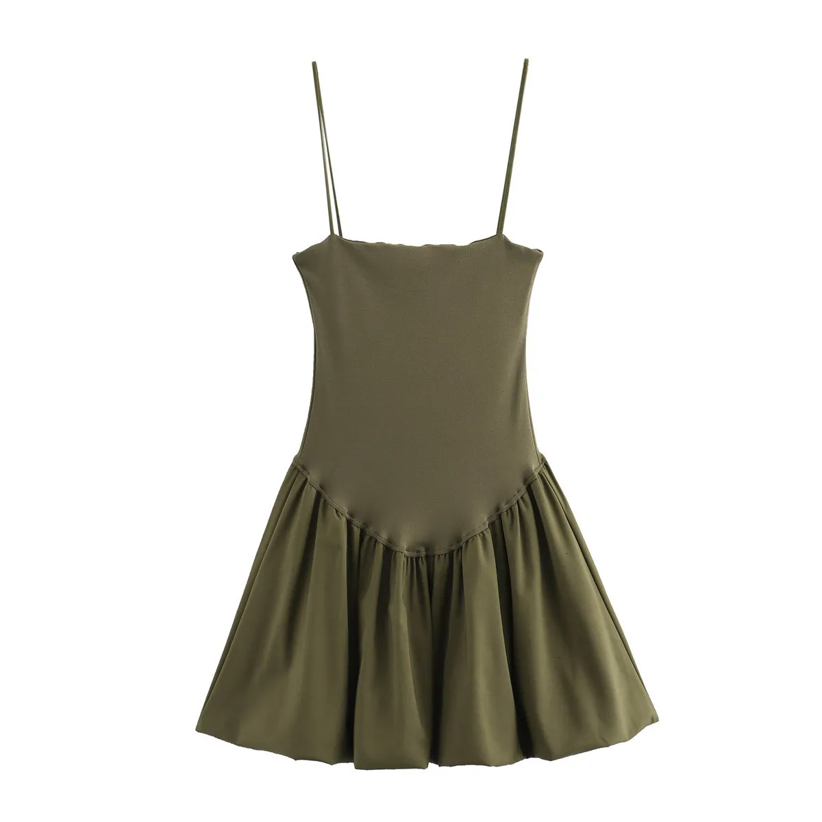 High Street Poplin Dungaree Dress for Women with Ribbed Splicing Strap for Women - Perfect for Summer High Street Poplin Dungaree Dress for Women with Ribbed Splicing Strap for Women - Perfect for Summer