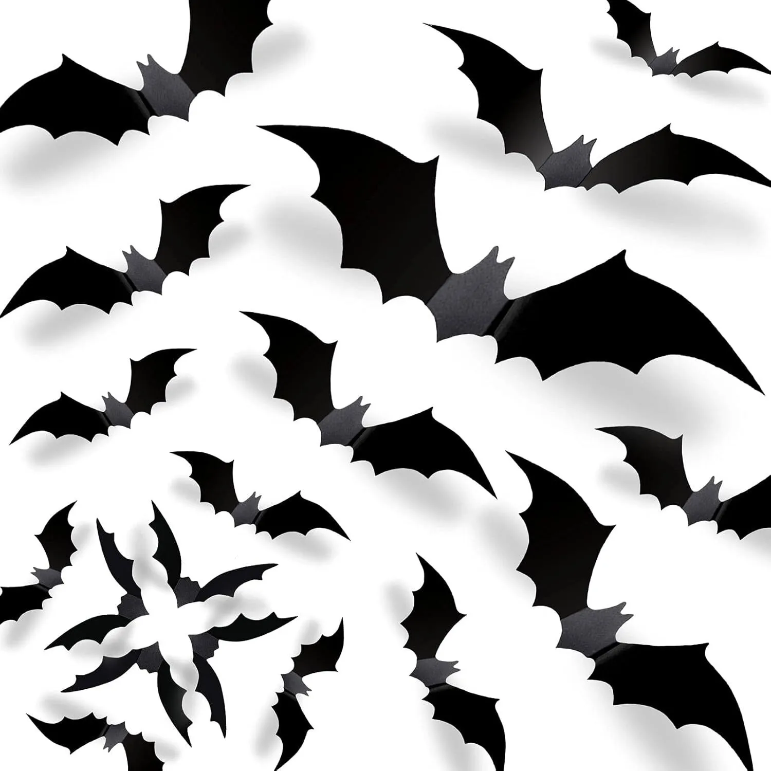 Halloween Banner & 3D Bats Decorations - Glitter Banner With Bat Stickers For Indoor Outdoor Decor