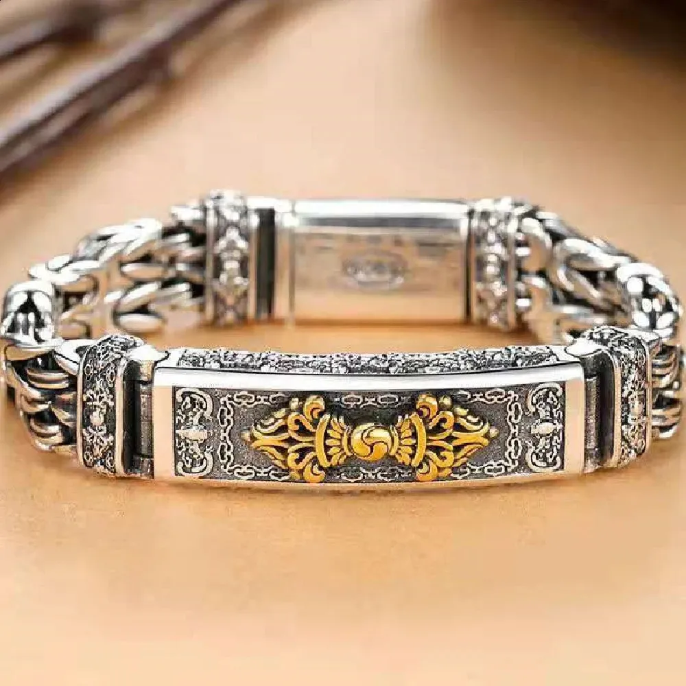 Rockyu Men's Shingen Bracelet - Rotatable Roller Stainless Steel Amulet With Heart Sutra Engraving, 9 Inch - View #8