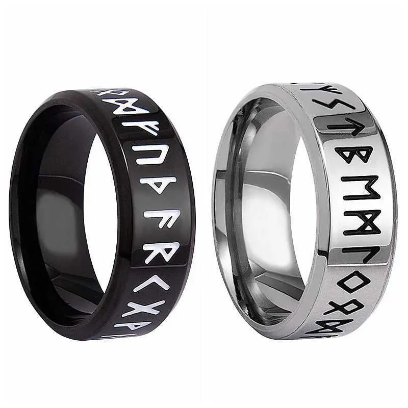 Viking Norse Titanium Ring – Stainless Steel Men’s Band, Nordic Design, Sizes 7-14, Gift Box Ready