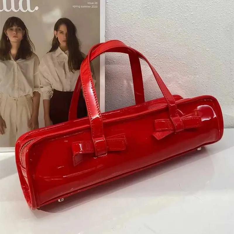 Y2K Hot Pink Patent Leather Tote Fashion Handbag, Shop Now!