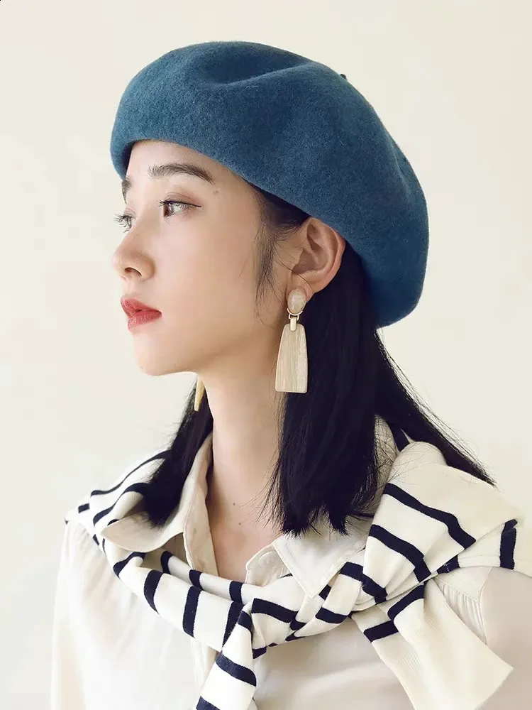 French Beret Artist Warm Wool Winter Beni Hat Retro... From  display picture 2