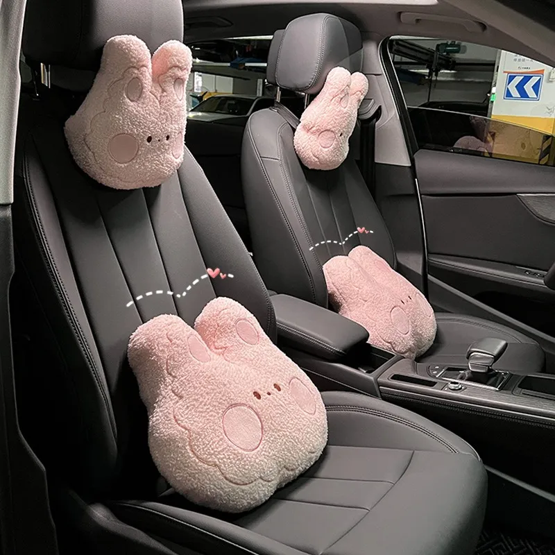 Car Headrest Pillow Plush Soft Comfortable Cartoon Neck Support for Cars Cute Animal Designs Cozy Travel Accessory for Enhanced Driving Comfort