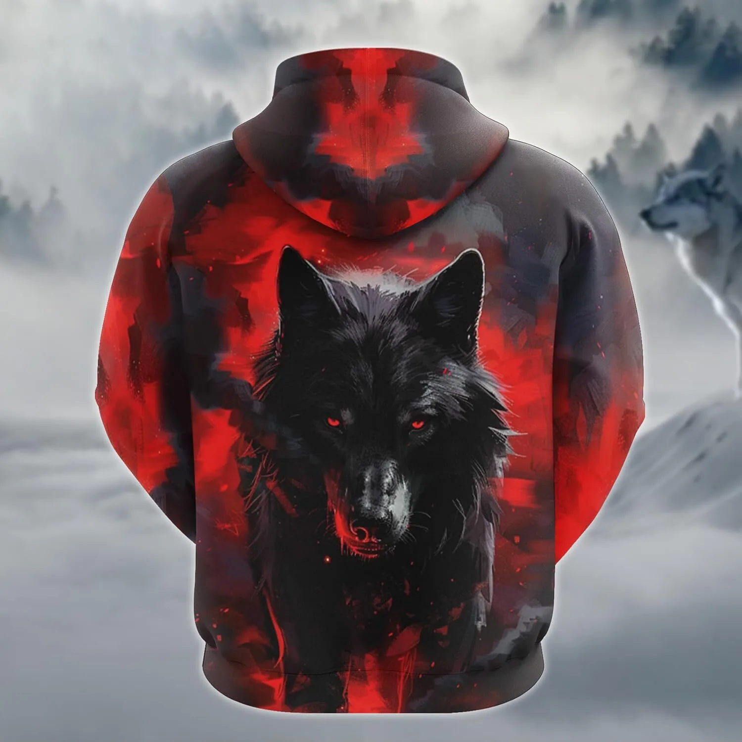3d wolf hoodie 2025