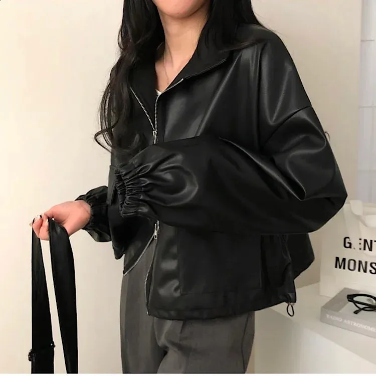 【GROVE】 GROSS LEATHER JACKET /追跡付 DHgate.com:Womens Classic PU Leather Jacket with Pockets