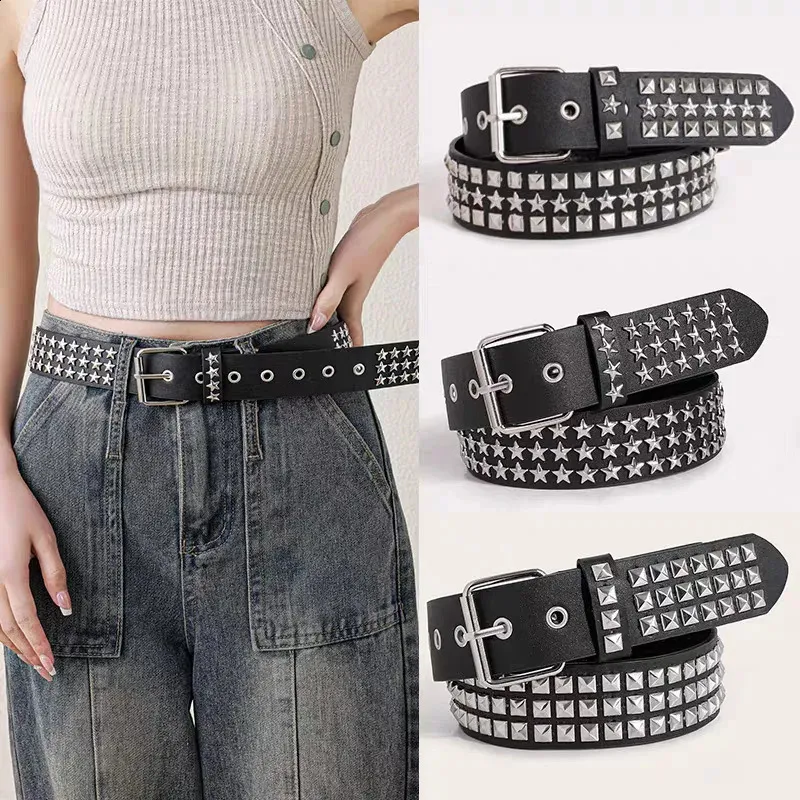 Punk Star Studded Belt | Gothic Waist Strap for Women & Men