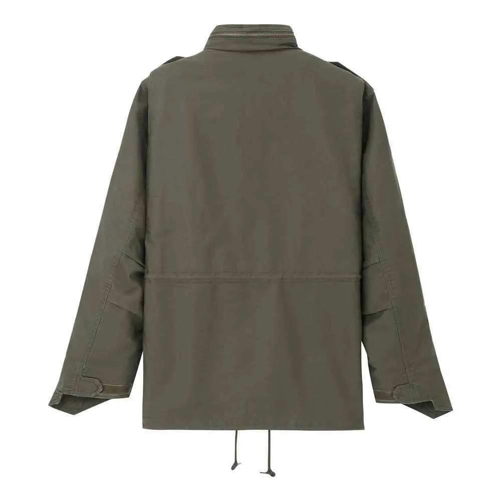 Mens Olive Green Oversized Retro Military M65 Field Jacket