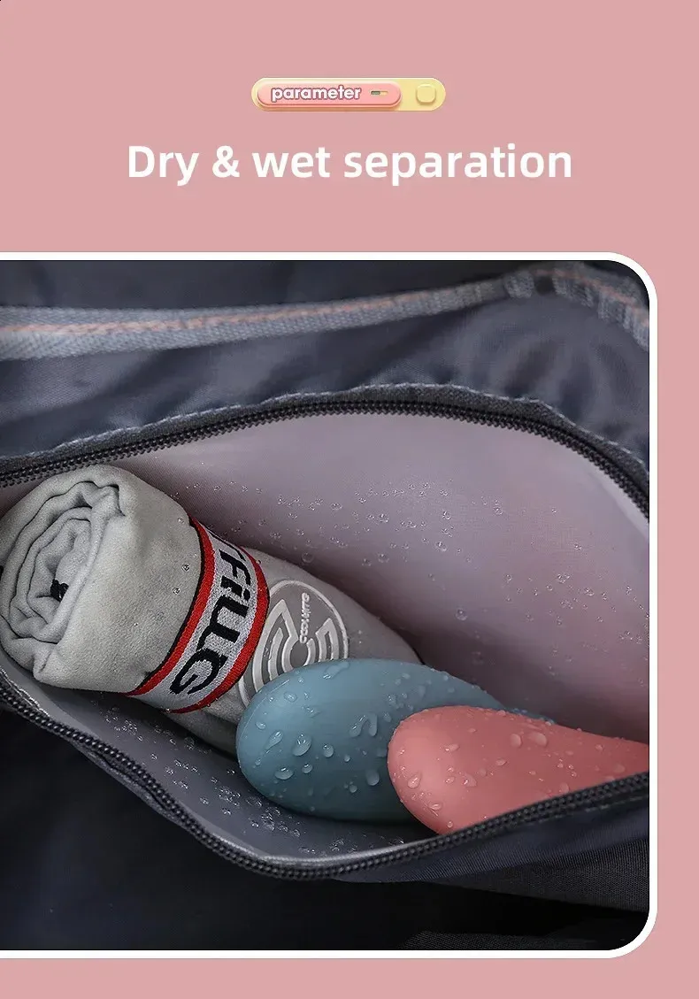 Waterproof Travel Gym Bag - Dry Wet Separation Shoulder Bag for Women ...