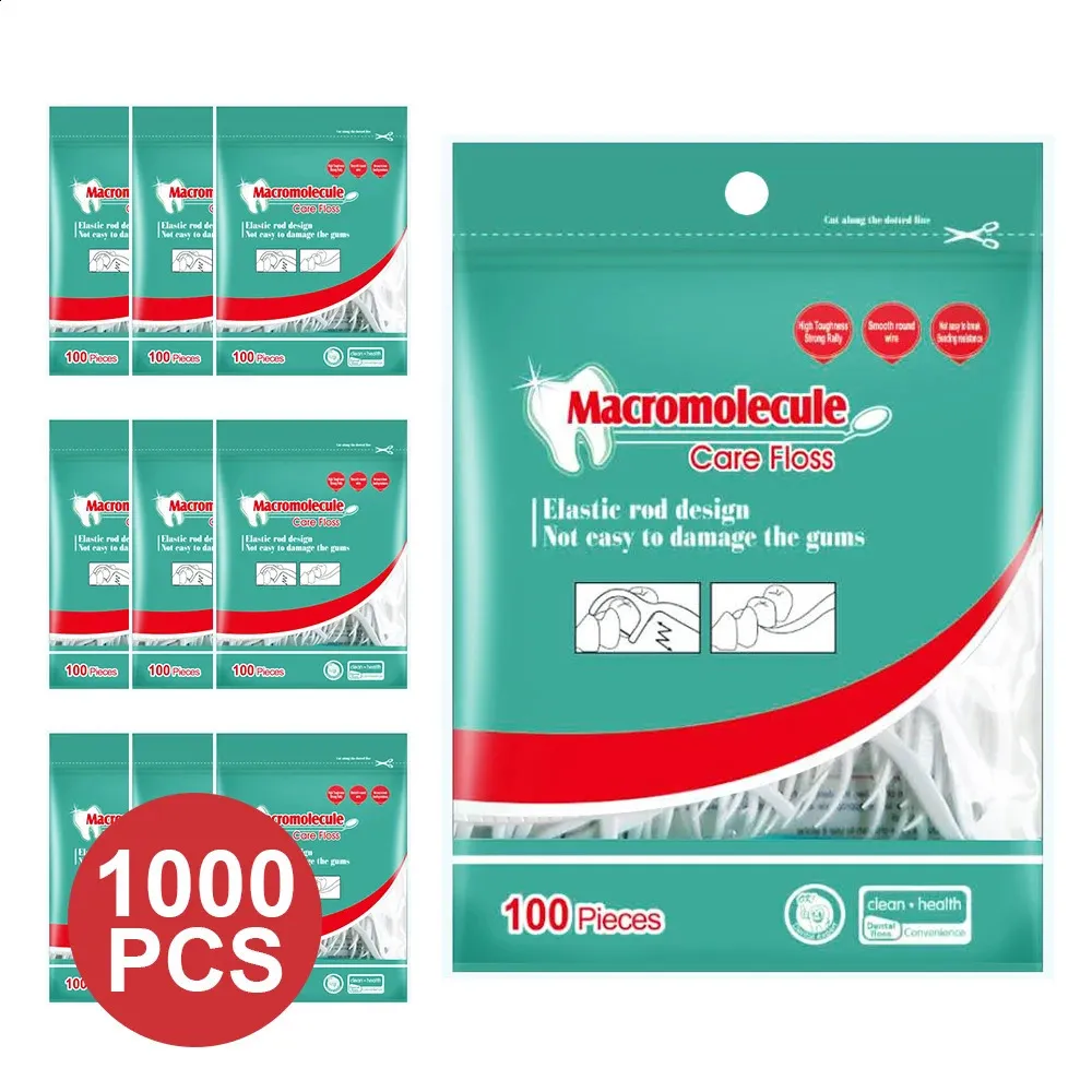 Dental Floss Picks: Ultra Thin, Durable Plastic Toothpicks With Thread ...