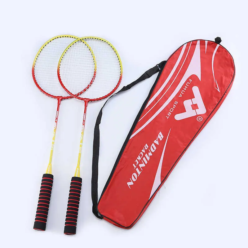 Raquettes De Badminton Double - En Alliage De Fer - 67,5 Cm - Avec Sac Et Volants - Pour Débutants Et Loisirs