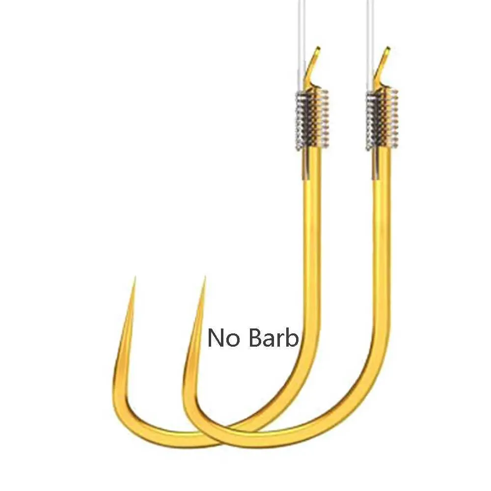 100Pcs Baitholder Bait Hook High Carbon Steel Silver Long Shank Fishing Hooks eB