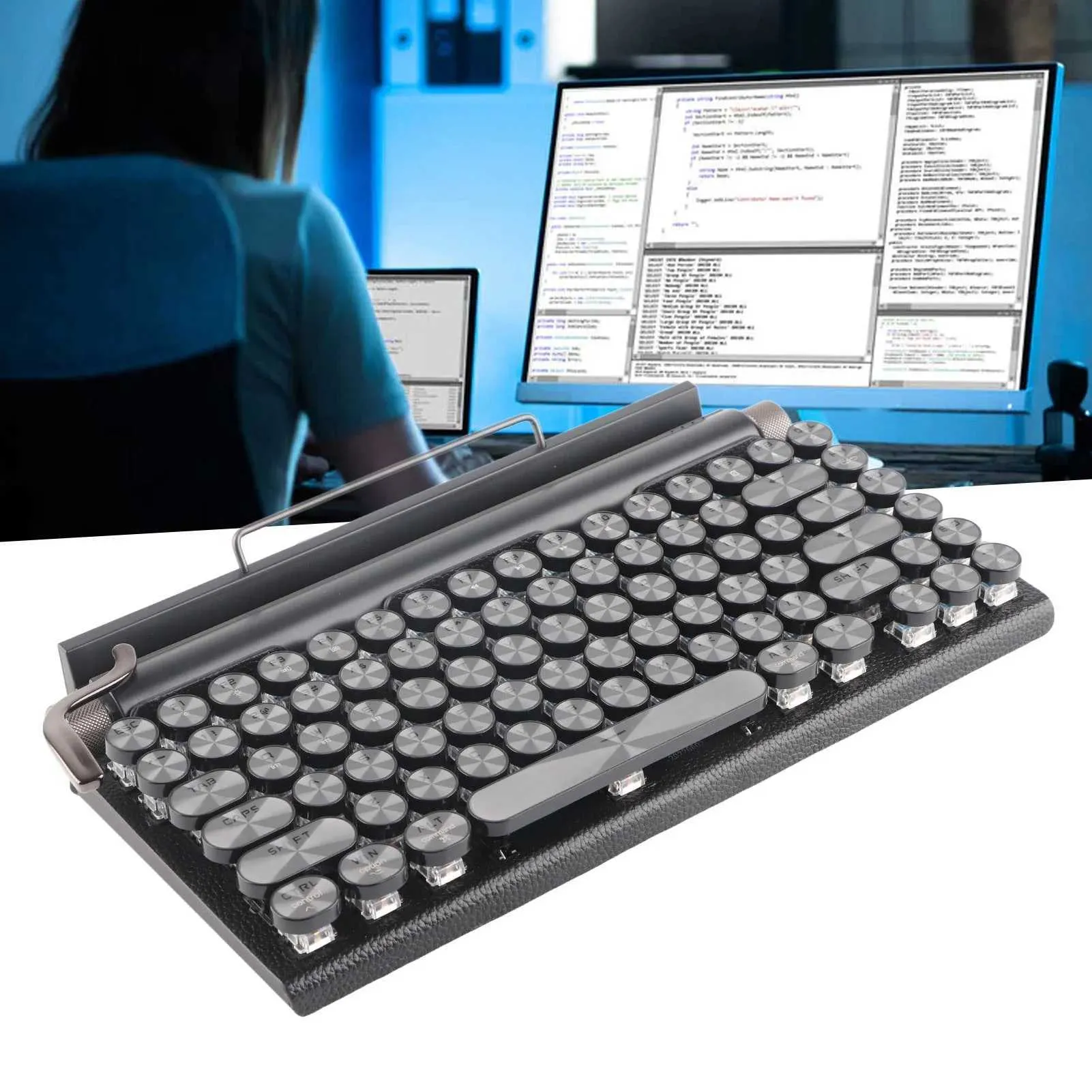 Korea/English USB Wireless Keyboard And Mouse Round Keys Ergonomic Full Size Keyboard And Mouse Set For Mac Windows Laptop - 7 - View #12