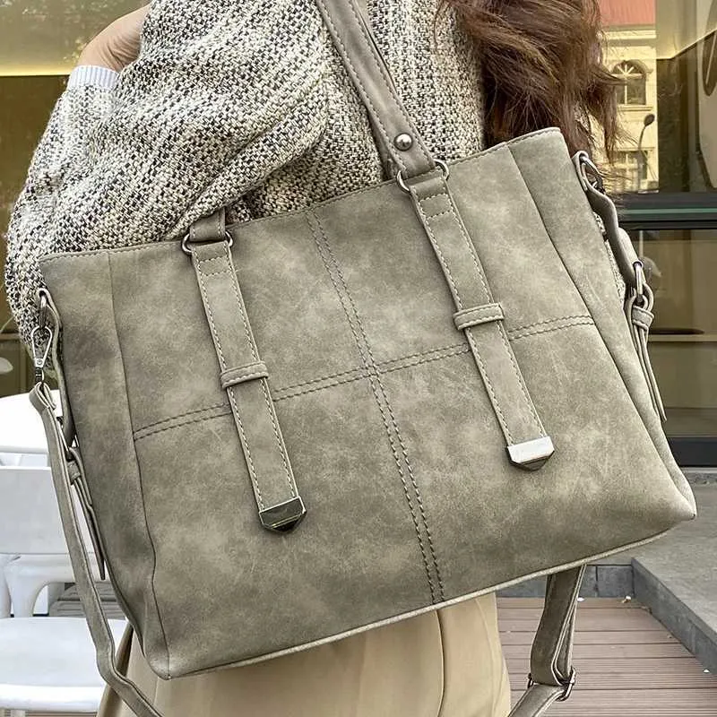Sac Décontracté En Cuir Imitation Sac En Suède Pour Femmes, Tendance Automne, Ancien Sac à Main, Sac à Main Rétro, Grand Capacité, Sac Tote Dépouillé Sac Travail Voyage