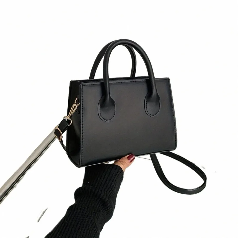 Black Square Minimalist Small Bag Chic Top Handle Purse for Everyday Style