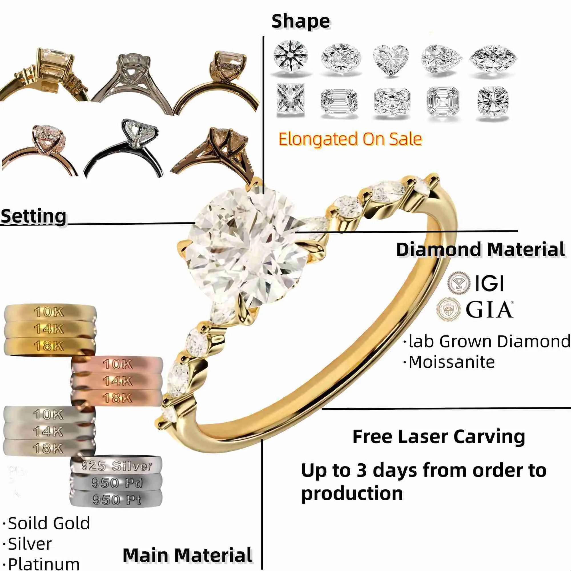 Engagement Ring Color Difference Between 10k And 14k Gold Yellow
