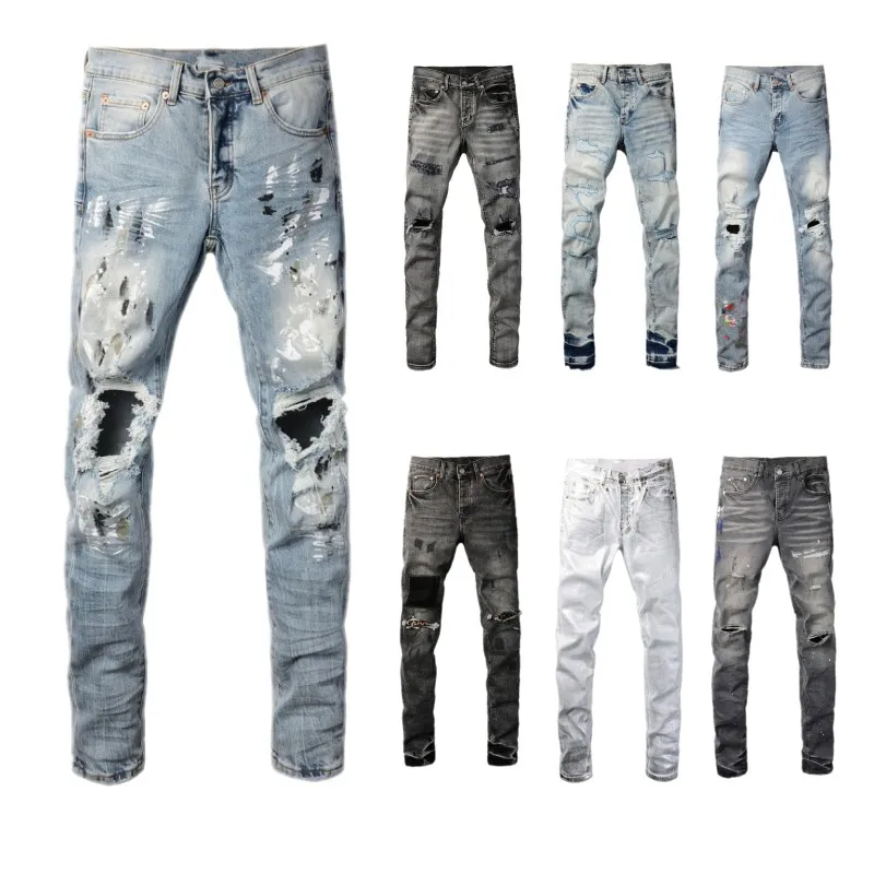 デニム・ジーパン [MATINKIM]destroyed vintage wide denim pants for men in bl DESTROYED VINTAGE WIDE DENIM PANTS FOR MEN IN BLUE – Matin Kim