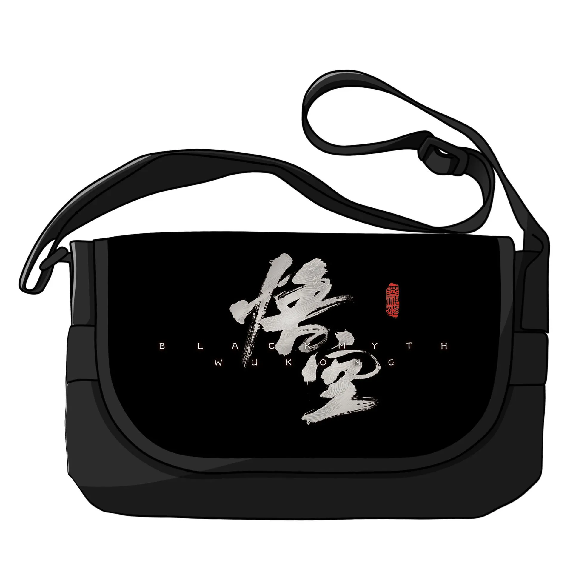 送料関税込[Black Myth: Wukong]ショルダーバッグ★男女兼用★ DHgate.com:Black Myth Wukong Canvas Crossbody Bag - Large