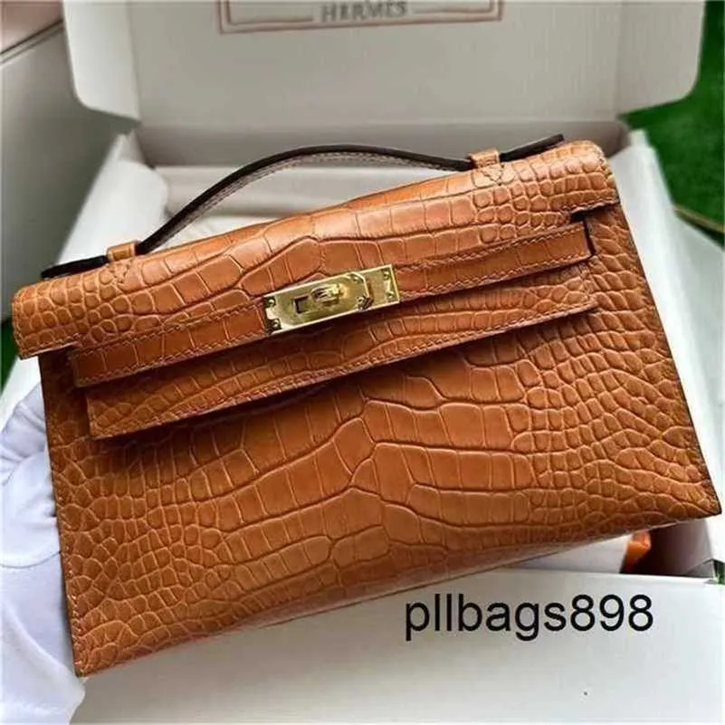 Womens Crocodile Leather Handbag - Designer Style Mini Kelly Bag