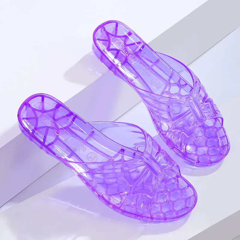 Kristallschuhe für Frauen: Transparente Plastik-Gelee-Schuhe-Anti-Skid, Anti-Stink, bequem für den Sommer 2024