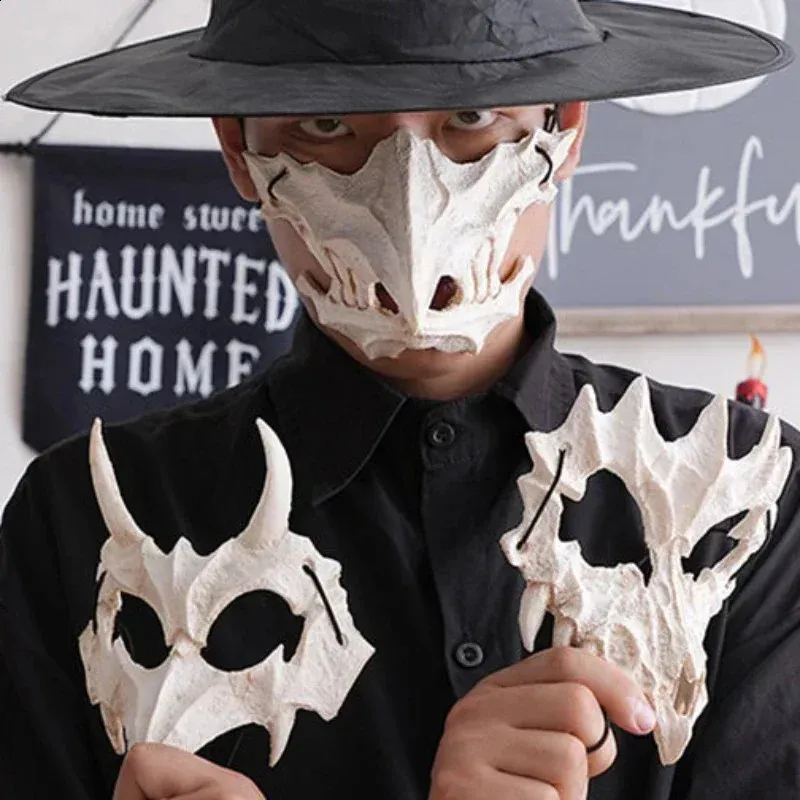 Spiareal 30 Pcs Day of The Dead Skull Masks Paper Dia De Los Muertos Costume Masks for Halloween Mexican Women Men for Skeleton Bone Mask Party Supplies