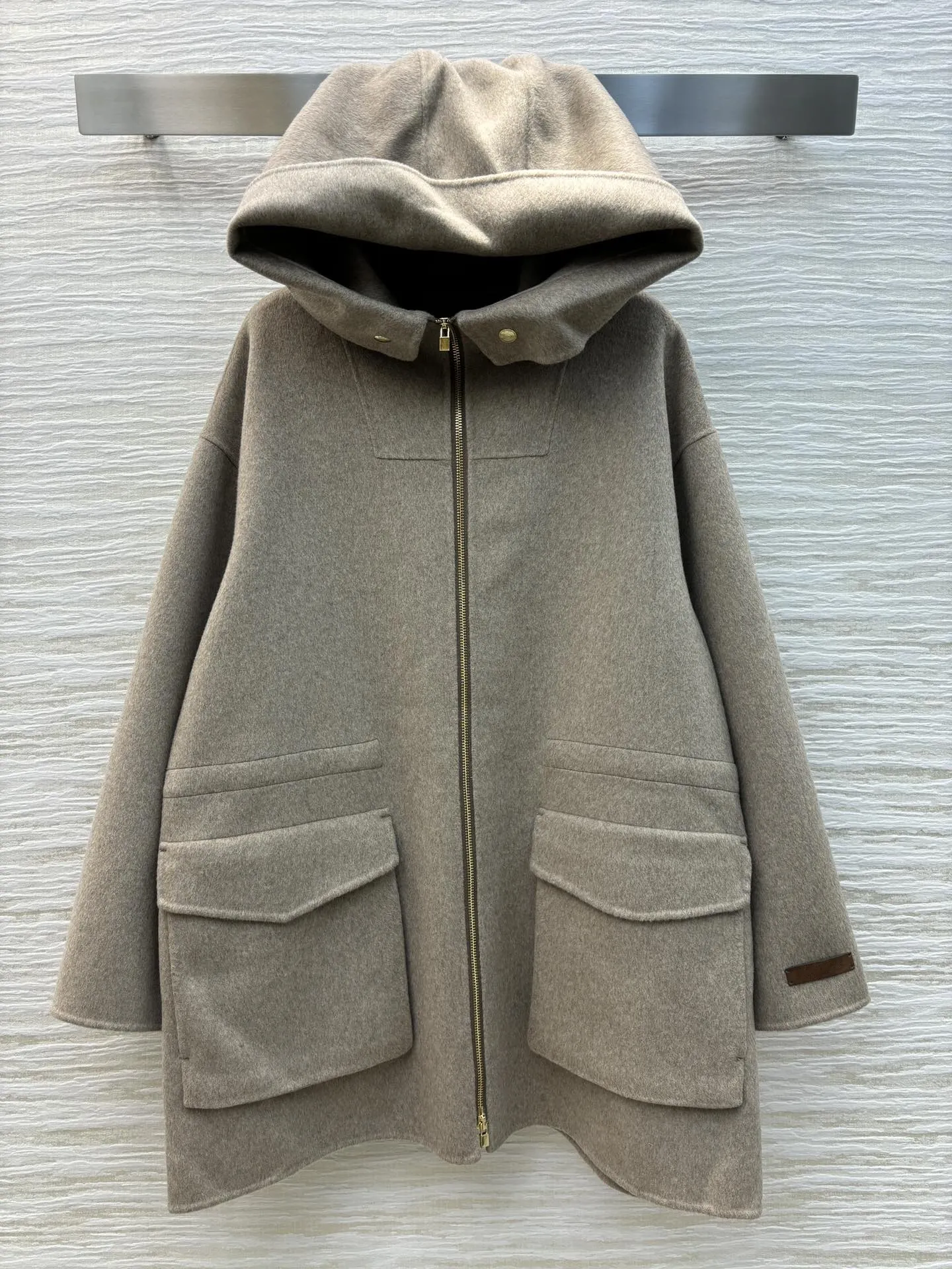 Women's Retro Hooded Wool Coat with Drawstring Autumn Winter Fashion