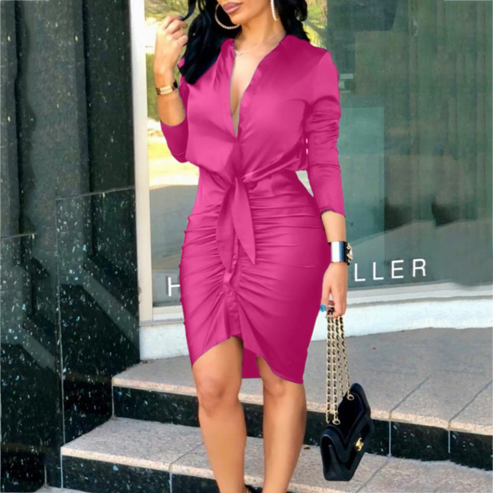 Long Sleeve Shirt Mini Dress Halter Collar Tassel Polyester Tribal Pattern  Summer Dress from Dhgate Basic & Casual Dresses - price 17.48