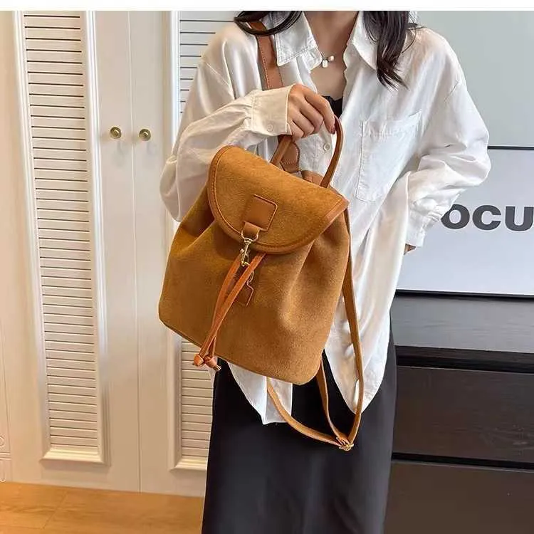 Womens suede backpack best sale
