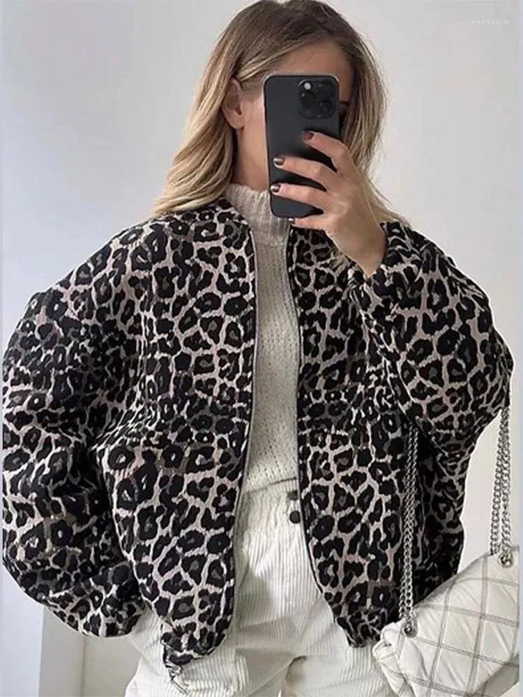 Animal Print Printing Turndown Collar Outerwear Animal Print Printing Turndown Collar Outerwear