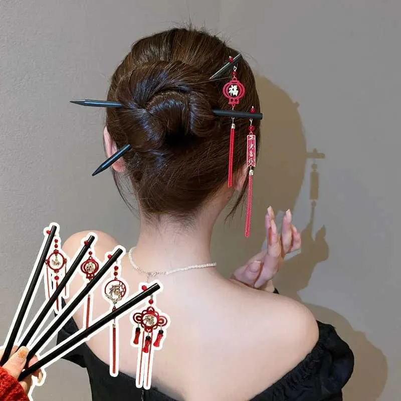 Amazon.com : SOIMISS Vintage Red Sandalwood Hairpin Chinese