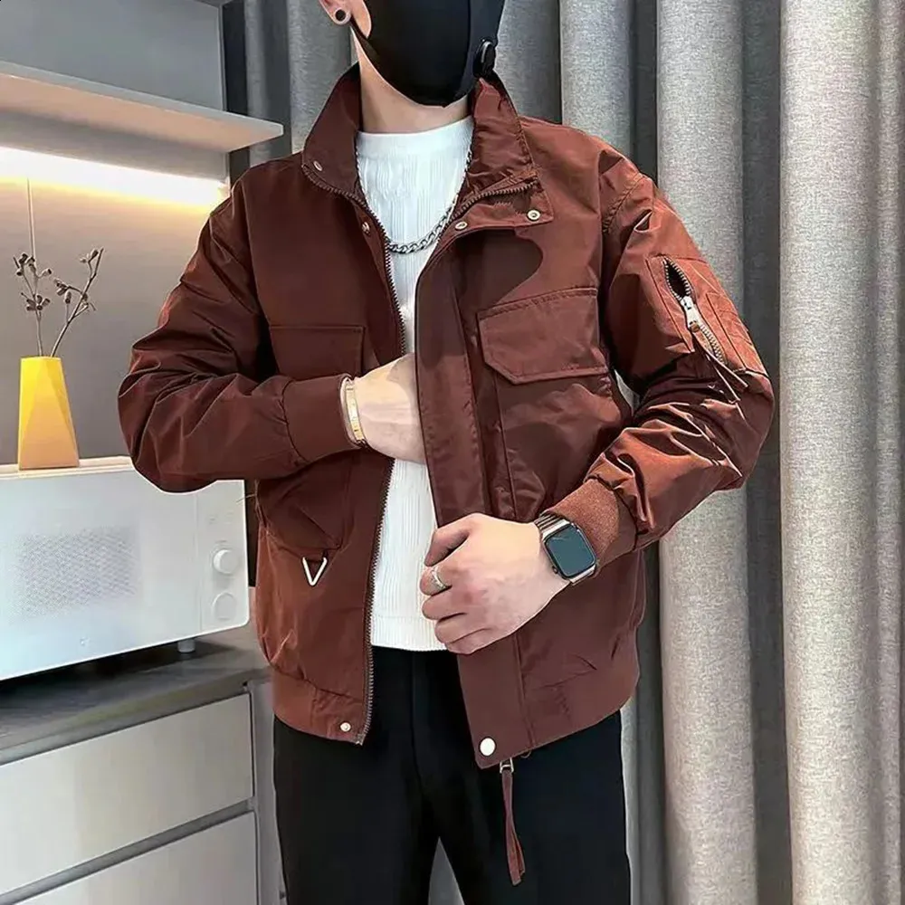 Mens Multi-Pocket Motorcycle Jacket - Classic Freight Style