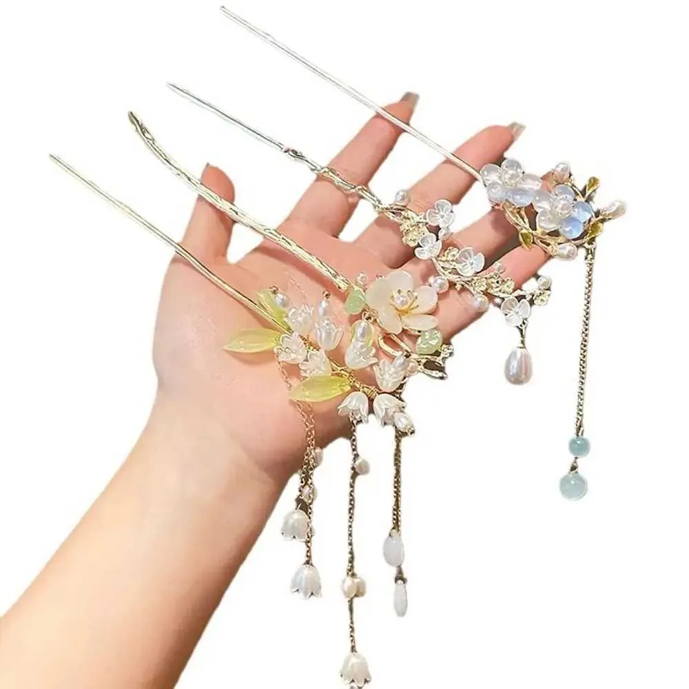 Épingle à Cheveux Chinoise Artisanale Avec Fleur - Accessoire Hanfu Et Tenue Traditionnelle