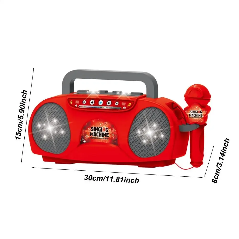 Machine Karaoké Enfants Portable Avec 2 Micros - Bluetooth, Lumières LED, Batterie Longue Durée - Jouet Musical 3 à 12 Ans