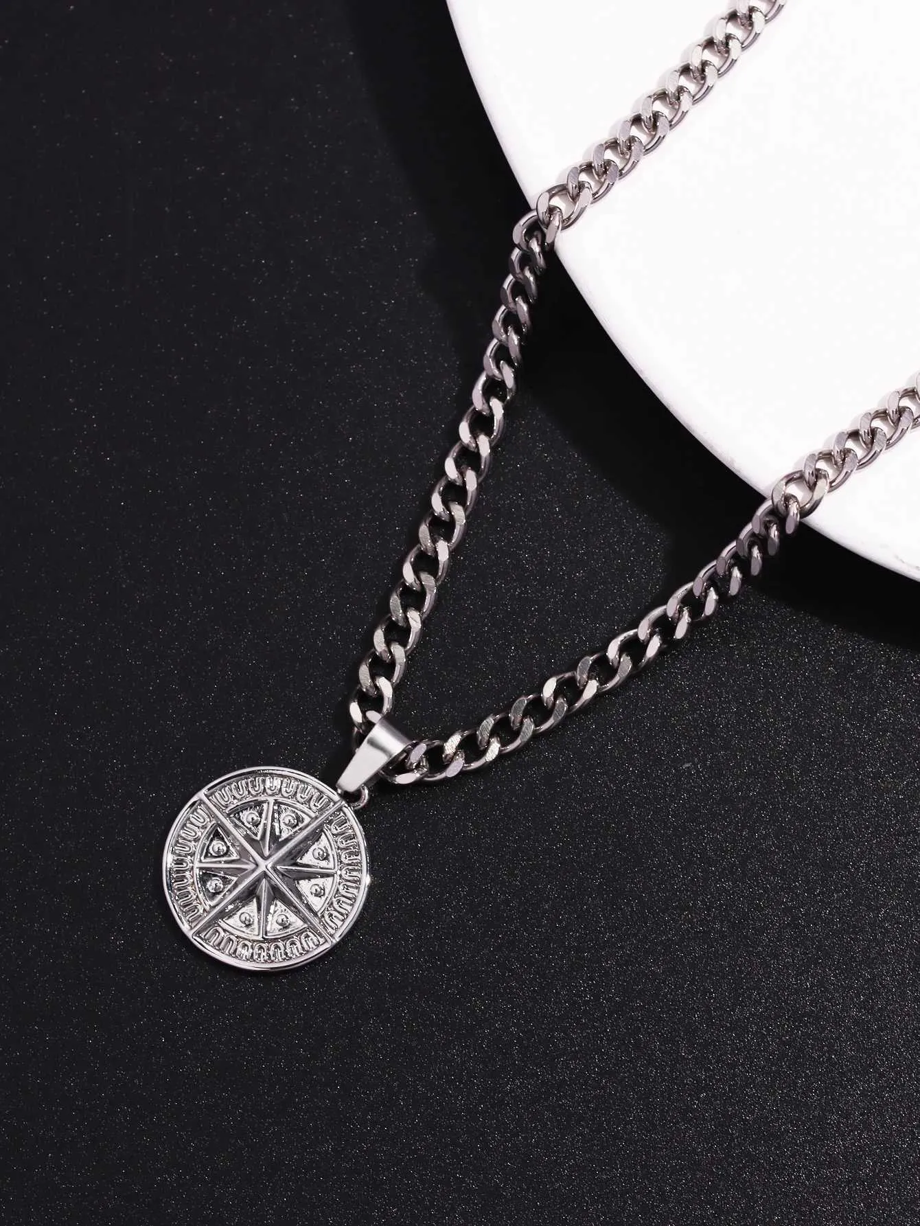 国内で当店のみ 666999 - “Punk-clam” piercing necklace KnBoB Mens 925 Silver Necklace, Mens Punk Rock Necklace Easy