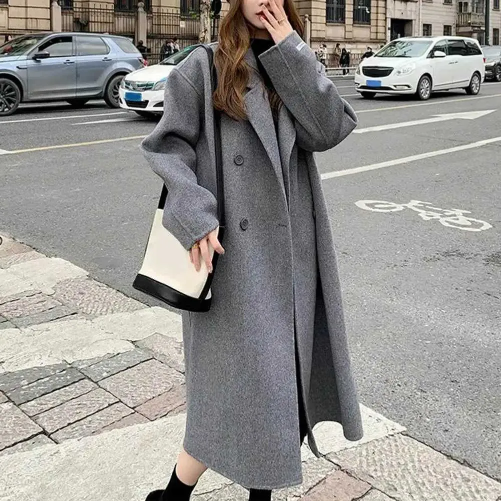 Save Big on Bulk Women's Long Down Coats Women's Down Parkas Women Double  Breasted Wool Cashmere Coat Fashion Long Turn Down Collar Belt Woolen Coats 