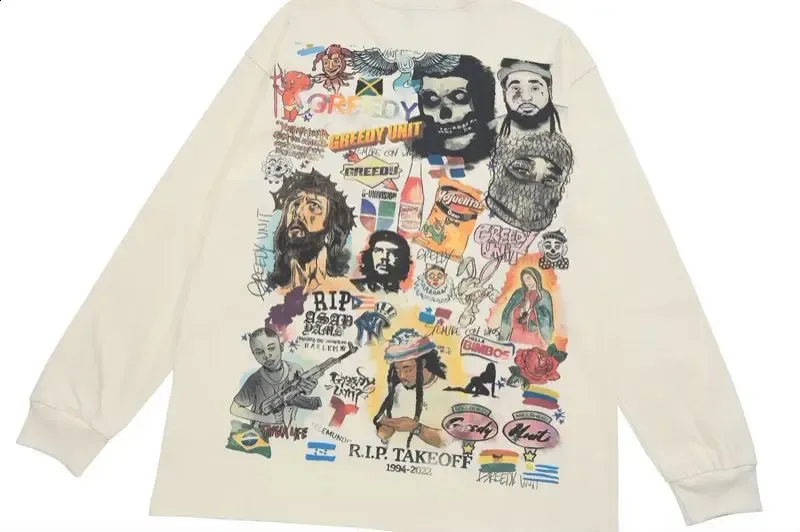 早い者勝ち VAWS Graffiti Long Sleeve T-Shirt ODF101894OFGraffitiLSBlkback_6