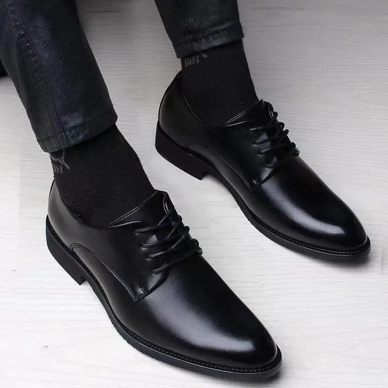 Men's Business Casual Leather Formal Shoes with Wedge Heel and Open Toe for  Spring and Autumn from Dhgate Dress Shoes - price 35.97