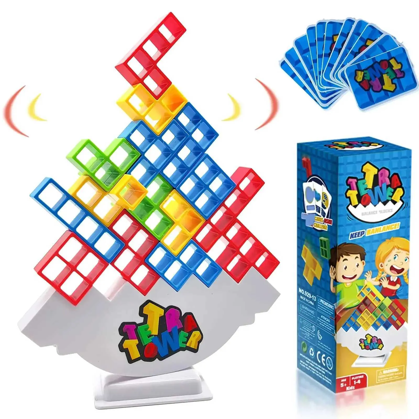 Tetra Tower Balancing Stacking Game: Wooden Nesting Blocks for 