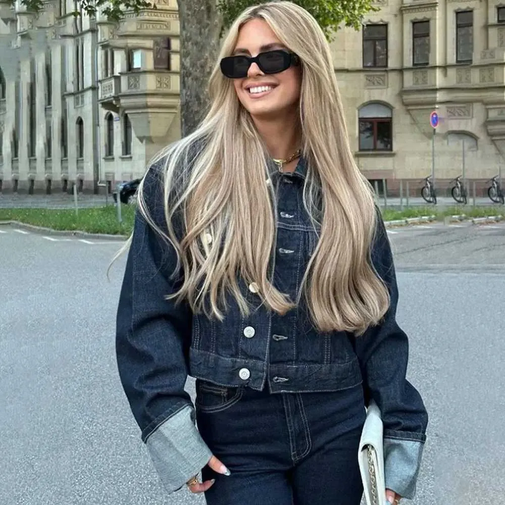 Denim Jacket and Jeans Set: Stylish Casual Loose Button-Up