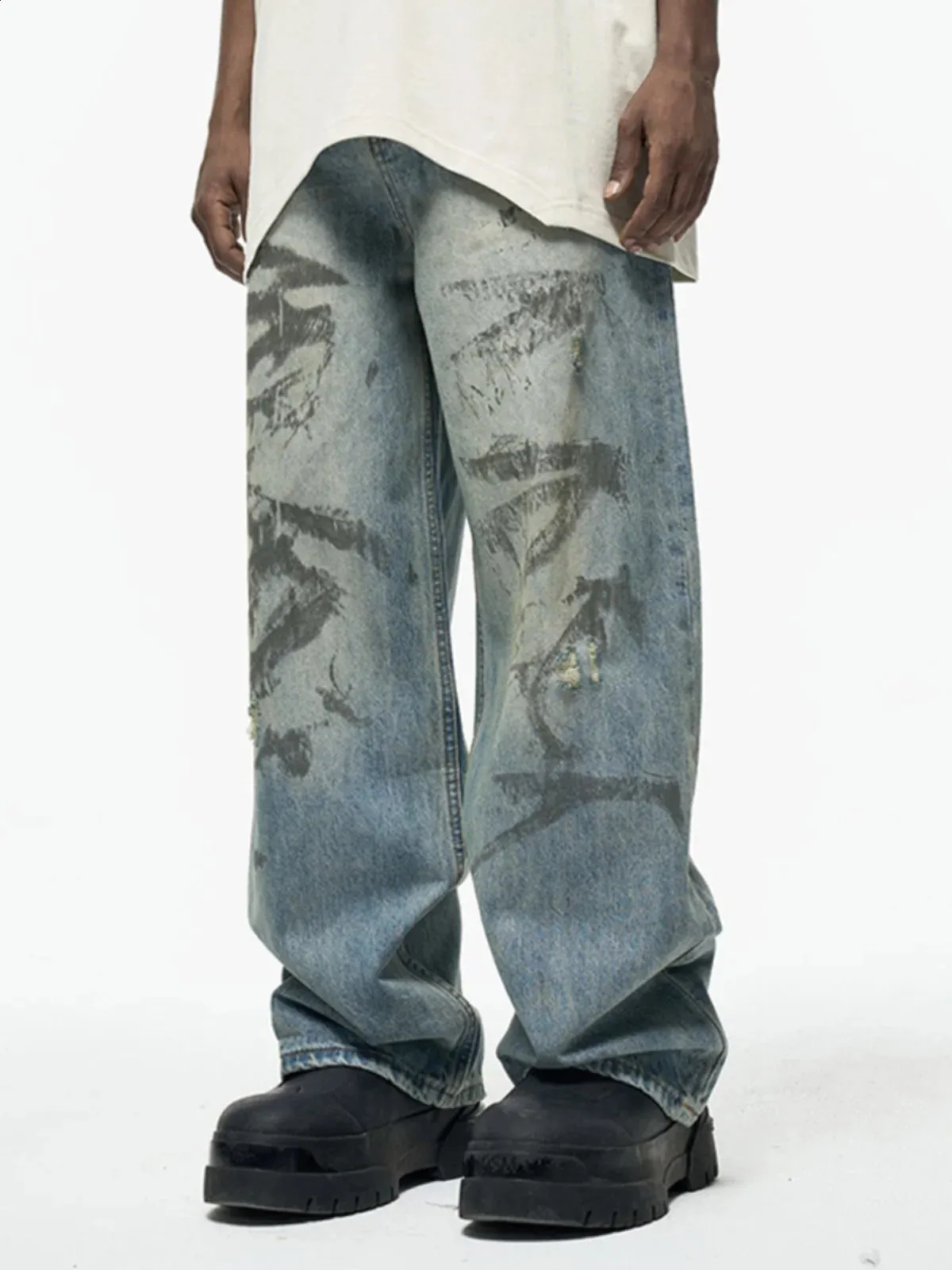 Y2K Destroyed Dirty Jeans 2 PERSONSOUL似