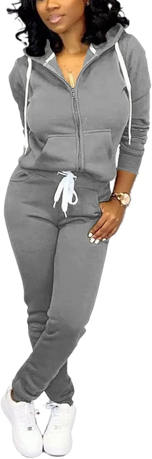 Womens Soft Fleece Tracksuit Set Workout Jogging Suit with