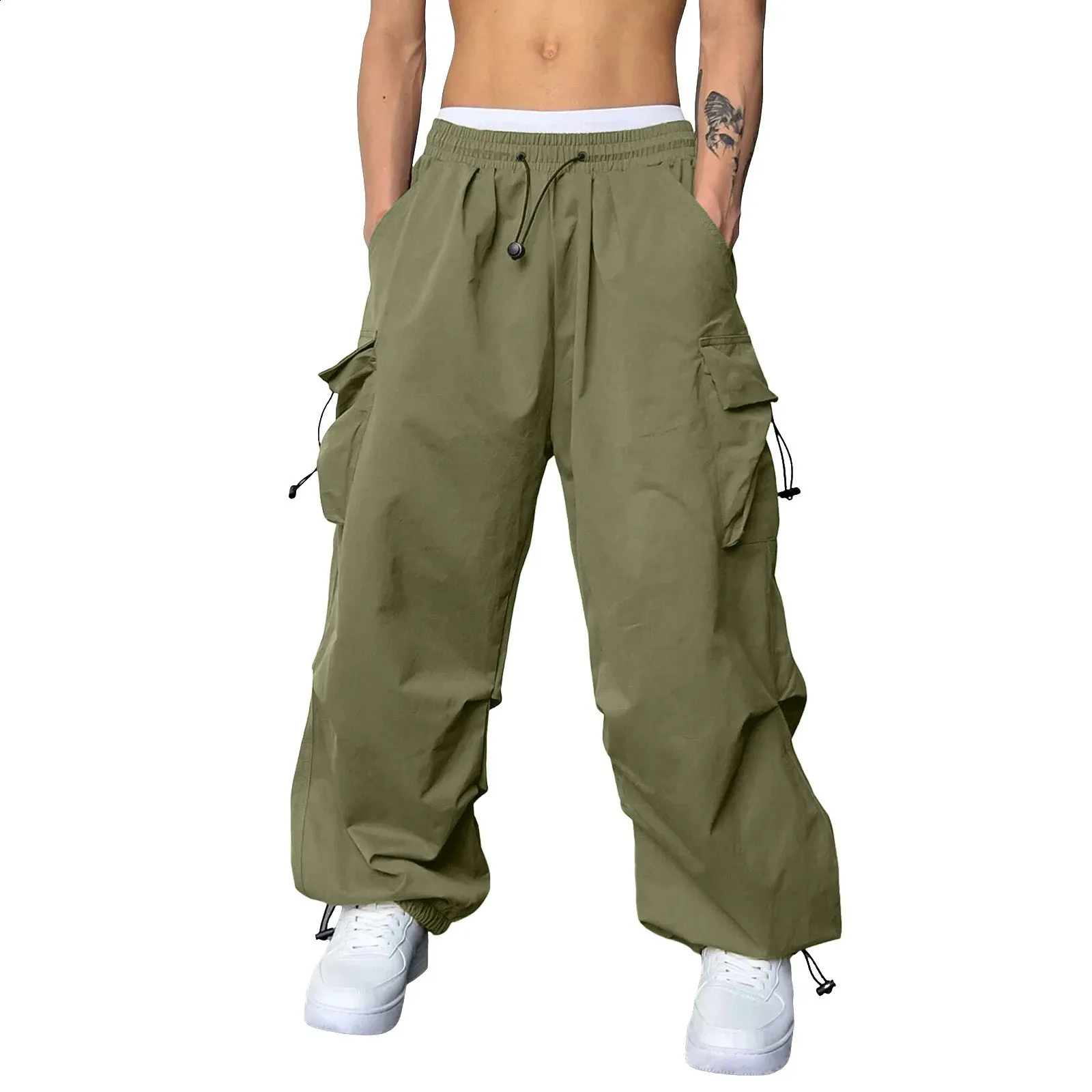 Harajuku Oversized Cargo parachutes pant for Men - Retro Y2K