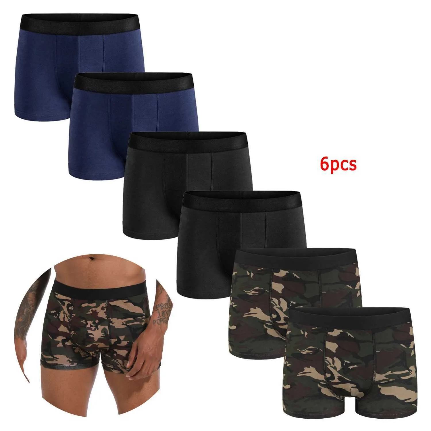 Save Big on Bulk Boxer Brief Mens Underwear Mens Breathable Underwear  Pack Camo Boxer Shorts, Soft Comfortable Male Underpants, Lightweight For 