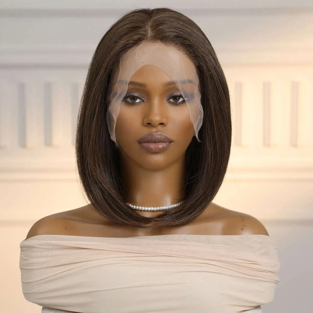 Short Lace Wig: 13x6 Lace Frontal Synthetic Wig, Medium  display picture 1